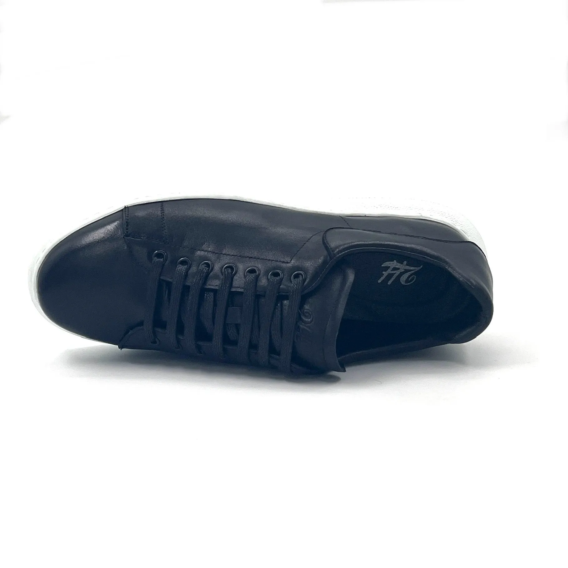 2H #012 Genuine Leather Black Casual Shoes