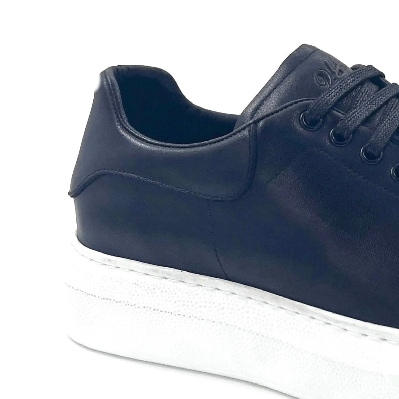 2H #012 Genuine Leather Black Casual Shoes