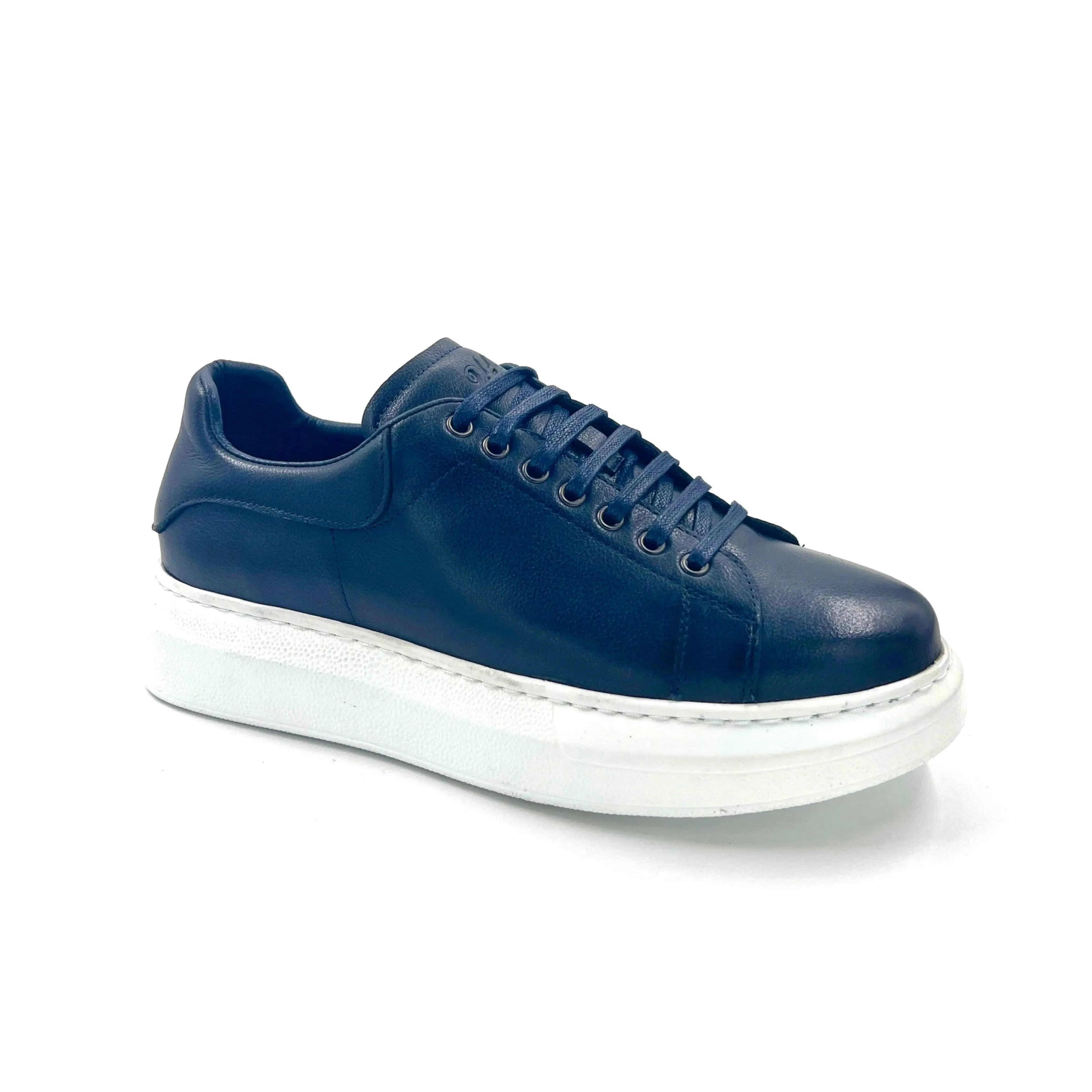 2H #014 Genuine Leather Navy Casual Shoes