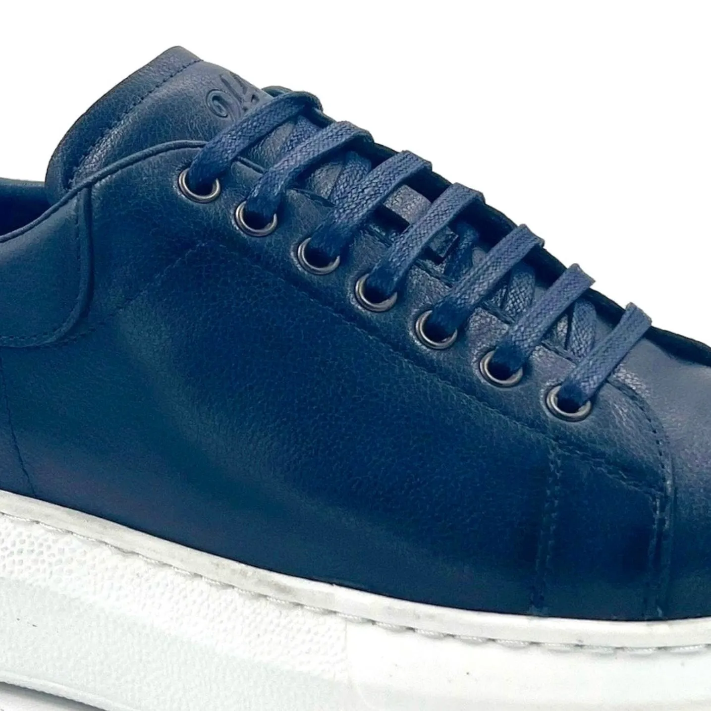 2H #014 Genuine Leather Navy Casual Shoes