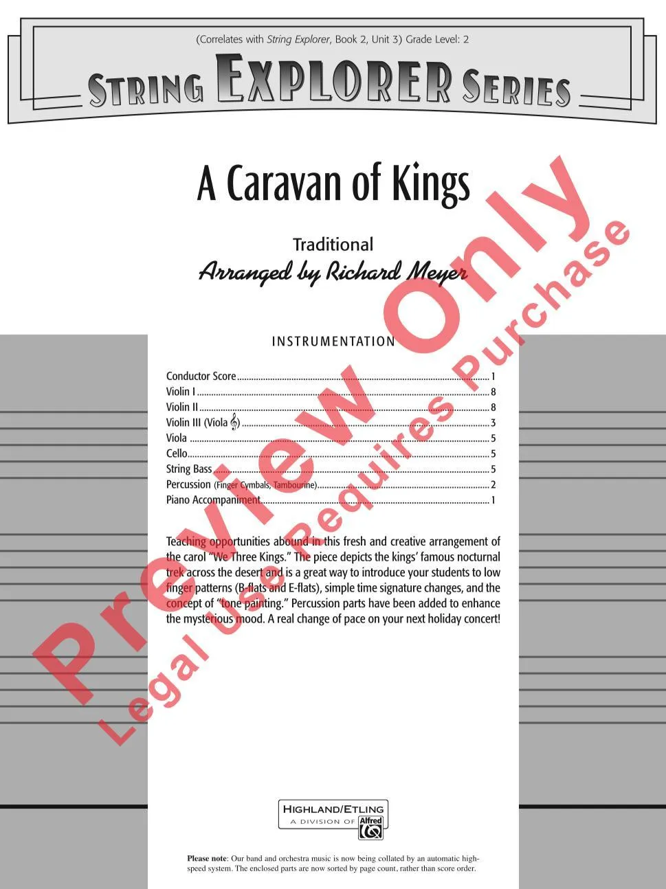 A Caravan of Kings (Richard Meyer) for String Orchestra