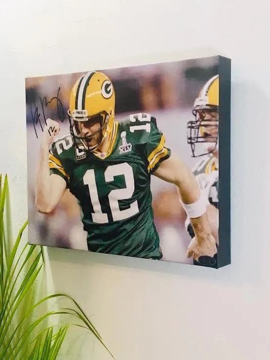 Aaron Rodgers Green Bay Packers Facsimile Autograph 11x14 Canvas Print Wall Art
