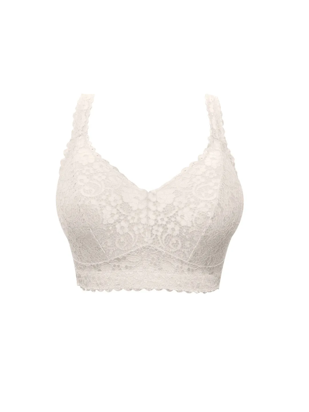 Adriana Lace Bralette - Pearl White