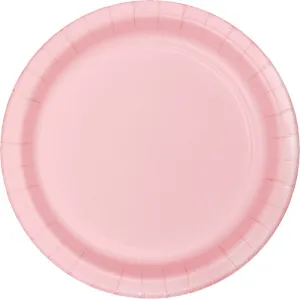 Bulk Classic Pink Paper 6.75 inch Dessert Plates (240 per Case)