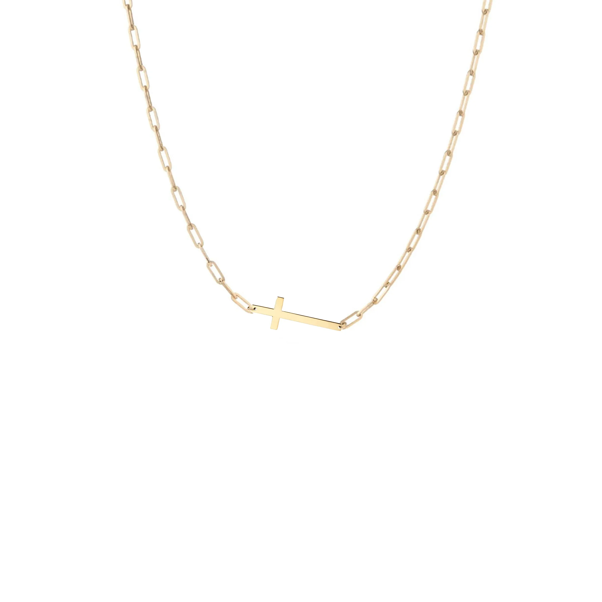Cross Paperclip Necklace