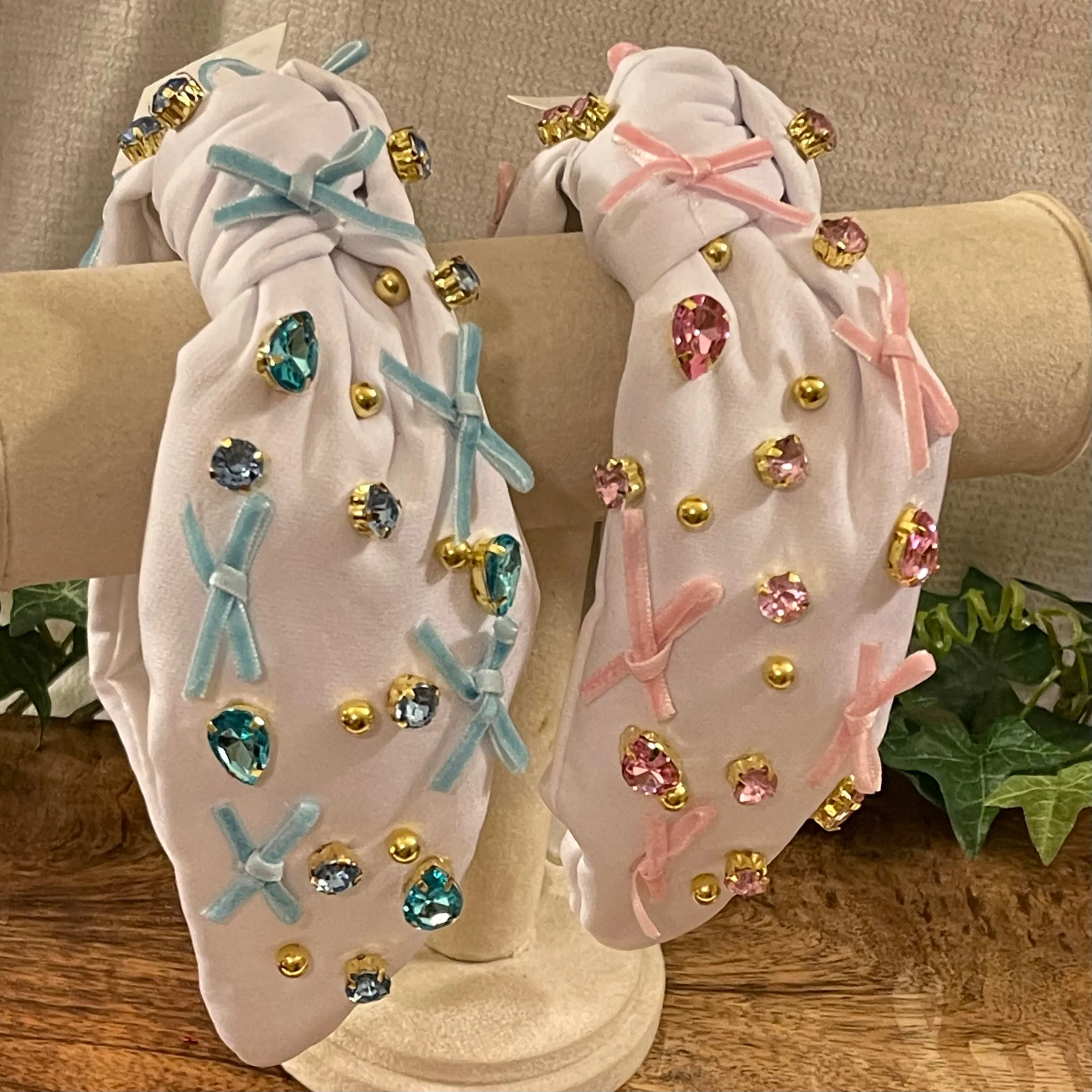 Headband Embellished with Pink Bows