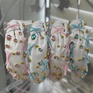 Headband Embellished with Pink Bows