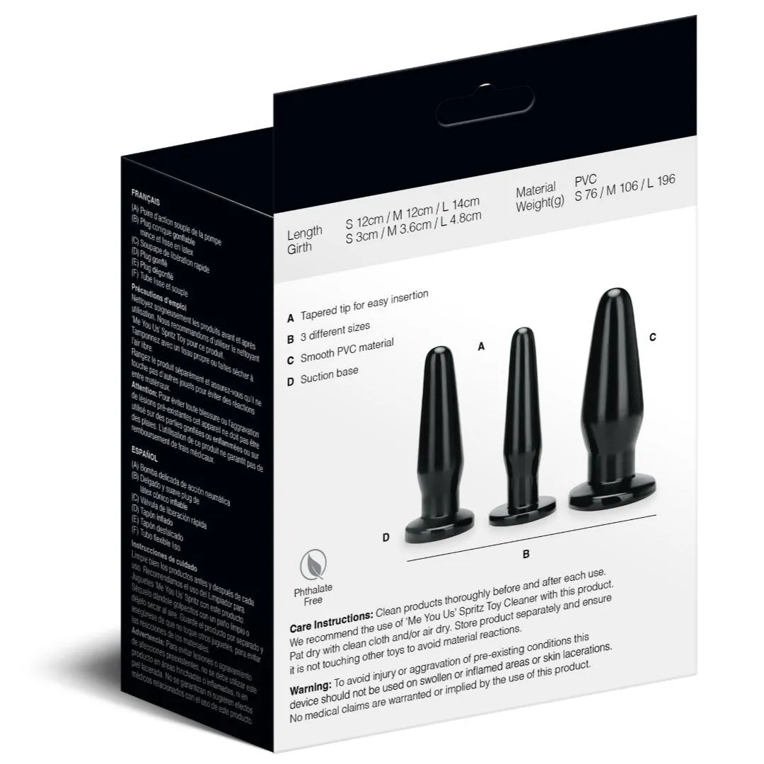 Me You Us Butt Plug Anal Training Set 3 Pieces
