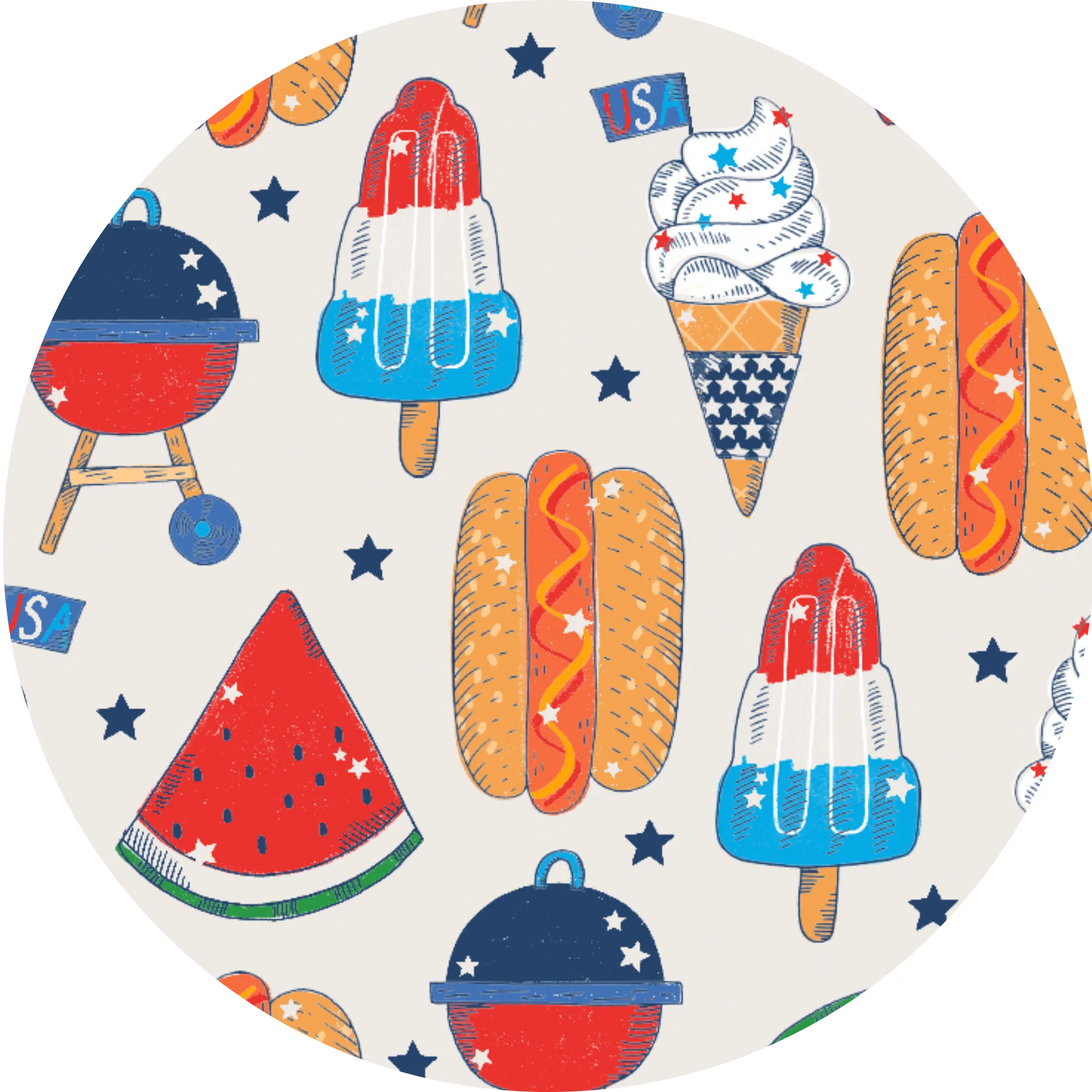 Red, White & BBQ Bummie Set