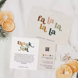 Retro Christmas Business Thank You Card Canva Template | Seasonal Boho Holiday Thank You