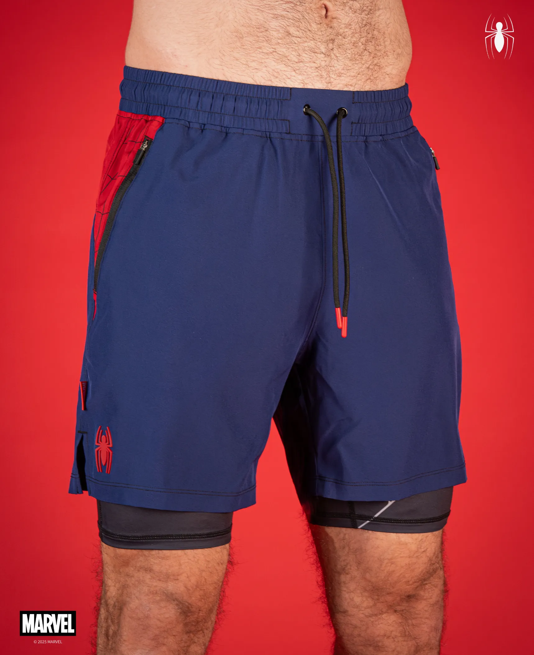 SPIDER-MAN Performance Lined Shorts 7" - Carnage Blue