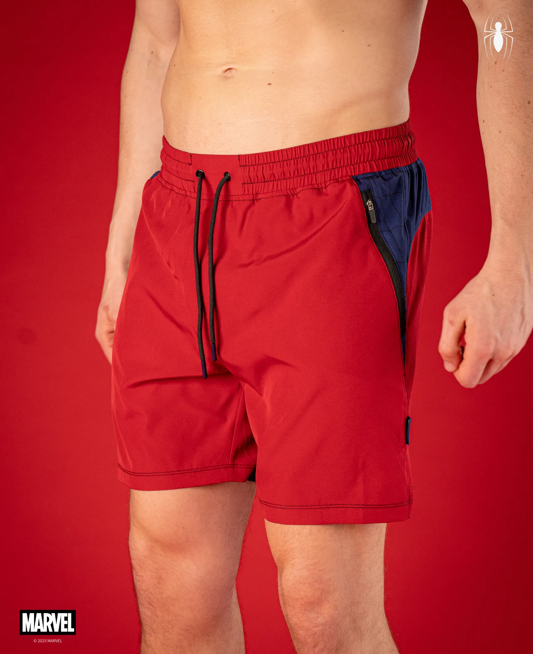 SPIDER-MAN Performance Lined Shorts 7" - Spidey Red